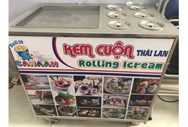 Máy làm kem cuộn Thái Lan 42cm 6 ngăn chứa 1