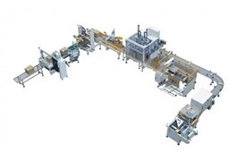 Dây chuyền gắp sản phẩm, dán và đóng đai thùng tự động 1