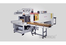 Máy đóng gói co màng dạng sleeve (ống) tự động có xếp chồng (palletizing) ST-6030AE + SM-6040 1