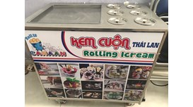 Máy làm kem cuộn Thái Lan 42cm 6 ngăn chứa 2