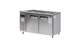 Bàn salad 2 cánh inox Everzen UDS-15BIR 2