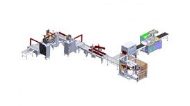 Dây chuyền dán, đóng đai kết hợp máy co màng tự động 2