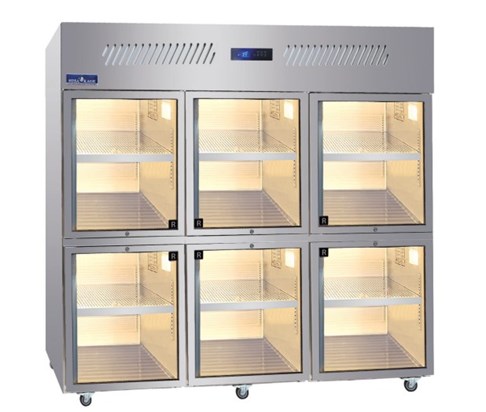 Tủ mát 6 cánh kính Hisakage SRVG-180