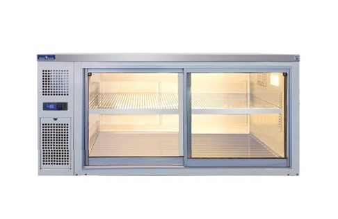 Tủ mát treo tường cửa trượt 2 cánh kính Hisakage CW-120