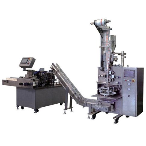 Tổ hợp máy đóng gói trà túi tam giác Kolner DXDC50B (hàn siêu âm, 2 lớp túi, cân định lượng)