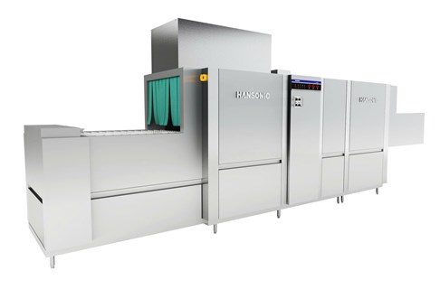 Máy rửa khay công nghiệp băng chuyền có chức năng sấy Hasonic HDF-561SDEW