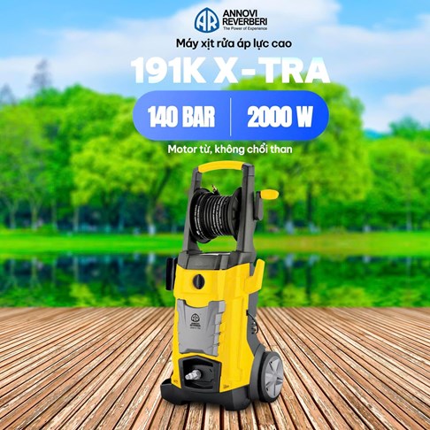Máy xịt rửa chuyên dụng Annovi Reverberi 191K X-TRA – motor từ, áp lực cao 140bar, 2000W