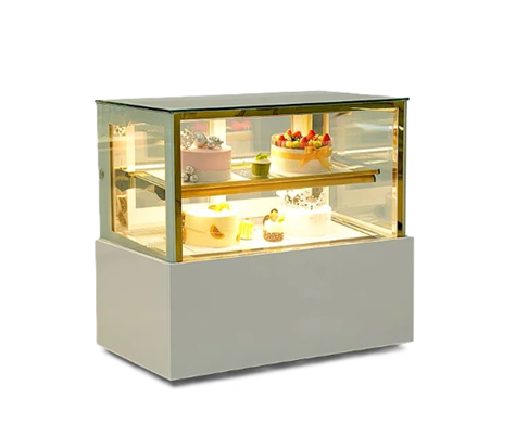 Tủ bánh kem để bàn 2 tầng 90cm kính vuông TRZ-09T  