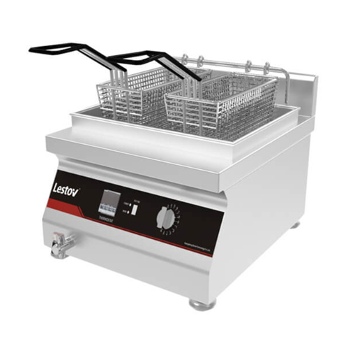Máy chiên ngập dầu cảm ứng để bàn hai giỏ Lestov LT-TZL-B105