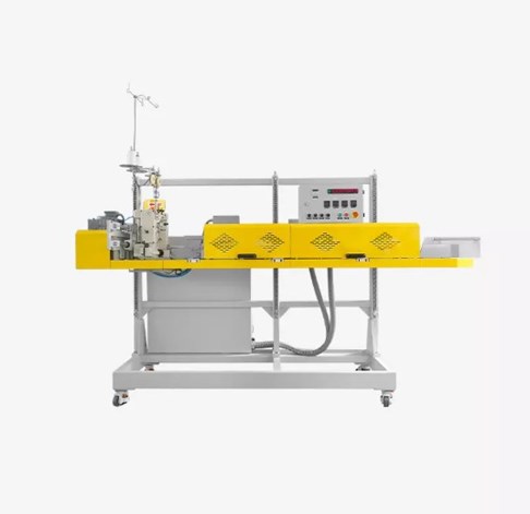 Máy đóng gói tự động hàn kín, gấp mép và may bao một dây chuyền Hualian FBHS-24 dùng cho hạt nhựa