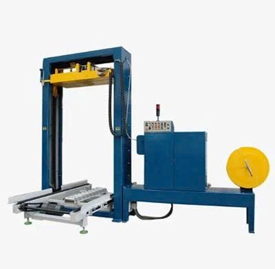 Máy đai kiện pallet theo chiều dọc với cơ cấu hàn nhiệt phía trên Hualian KZDT-100200